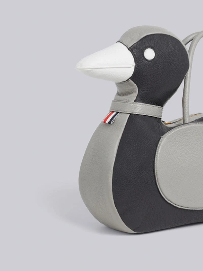 Shop Thom Browne Fun-mix Deerskin Duck Bag In Grey