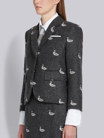 Shop Thom Browne Duck Embroidered Classic Sport Coat In Grey