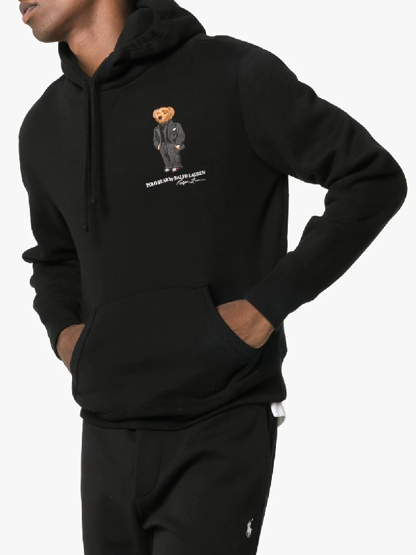 polo bear embroidered hoodie