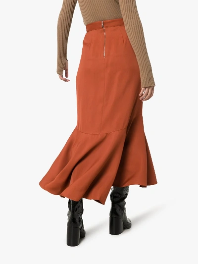Shop Johanna Ortiz Protagonista Flared Hem Skirt In Red