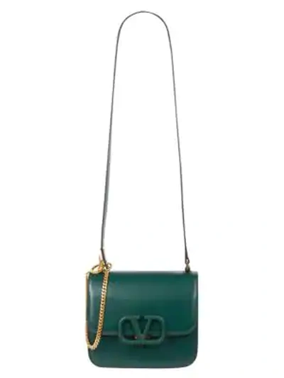 Shop Valentino Small Vsling Leather Crossbody Bag In Emerald