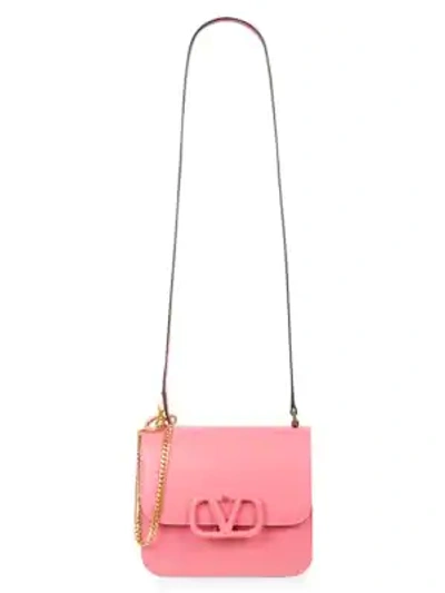 Shop Valentino Garavani Small Vsling Leather Crossbody Bag In Rose