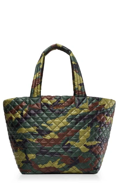 Shop Mz Wallace Medium Metro Quilted Nylon Tote In Green Camo Oxford