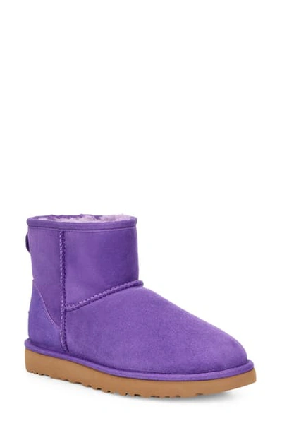 Shop Ugg Classic Mini Ii Genuine Shearling Lined Boot In Violet Bloom Suede