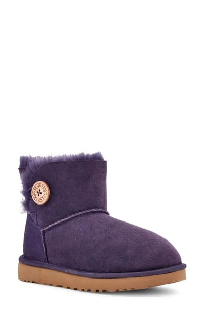 Shop Ugg Mini Bailey Button Ii Genuine Shearling Boot In Nightshade Suede