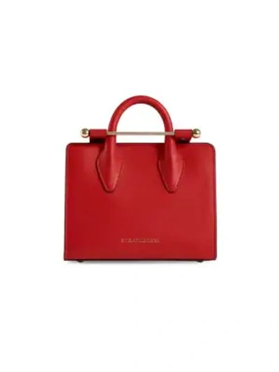 Shop Strathberry Nano Leather Tote In Ruby