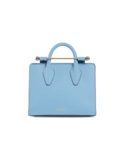 Shop Strathberry Nano Leather Tote In Alice Blue