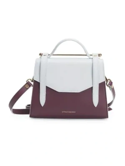 Shop Strathberry Women's Mini Allegro Bi-color Leather Satchel In Purple