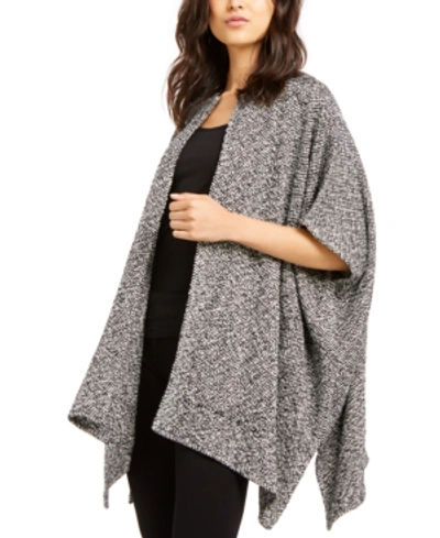 Shop Eileen Fisher Cotton Open-front Poncho In Black