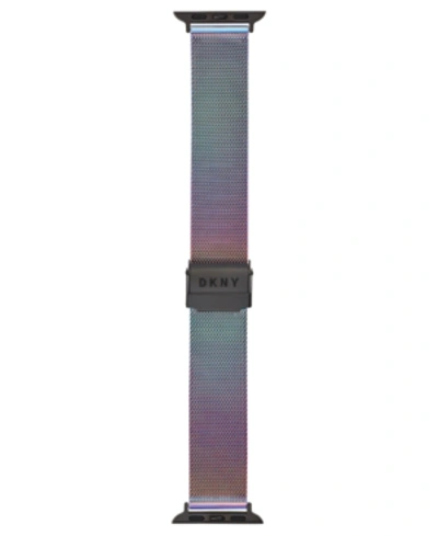 Shop Dkny Women's Stainless Steel Rainbow Mesh Apple Watch Bracelet