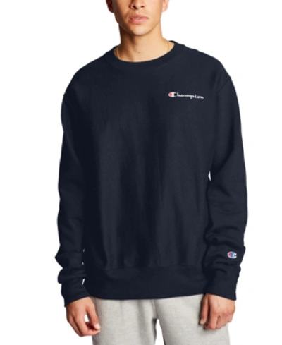 Shop Champion Men's C-life Reverse Weave Logo Sweatshirt In Navy