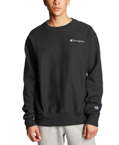Shop Champion Men's C-life Reverse Weave Logo Sweatshirt In Black