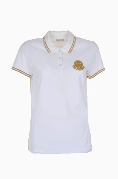 Shop Moncler Polo In Bianco