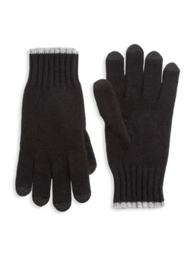 Shop Saks Fifth Avenue Collection Touch Tech Cashmere Gloves In Black