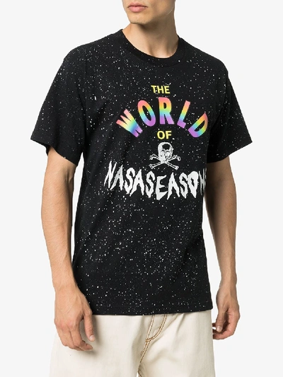 Shop Nasaseasons The World Of  Cotton T-shirt In Black