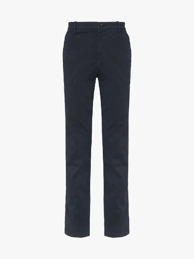 Shop Kenzo Slim Cotton Chinos In Blue