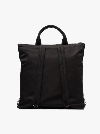 Shop Prada Black Logo Nylon Backpack