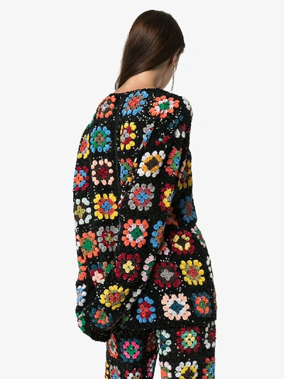 Shop Ashish Crochet Knit Jumper In Multicolour