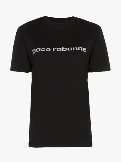 Shop Paco Rabanne Logo Print T-shirt In Black