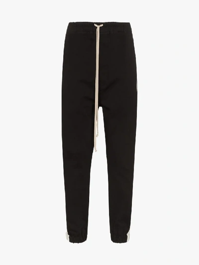 Shop Rick Owens Stripe Cotton Sweatpants In Black