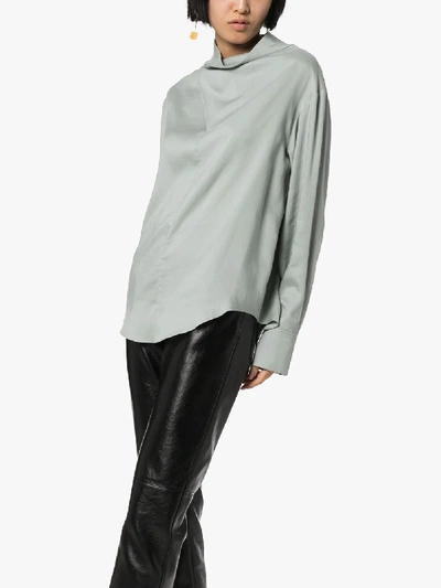 Shop Low Classic Cowl Neck Blouse In Green