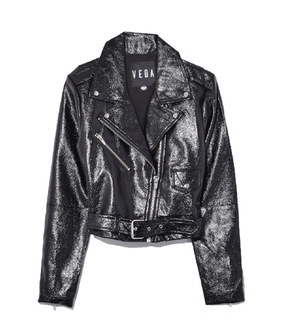 Shop Veda Vinyl Baby Jane Jacket In Black