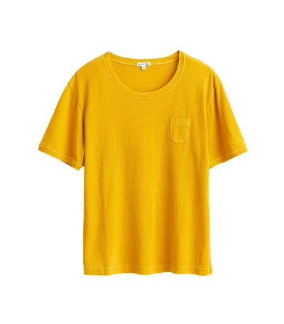 Shop Alex Mill Laundered Cotton Pocket Tee In Yellow