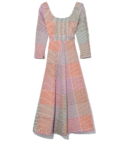 Shop Rosie Assoulin Off The Shoulder Long Sleeve Dress In Light Patchwork In Multi