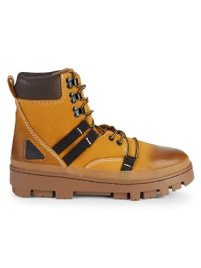 Shop Diesel Leather Hiking Boots In Sunshine