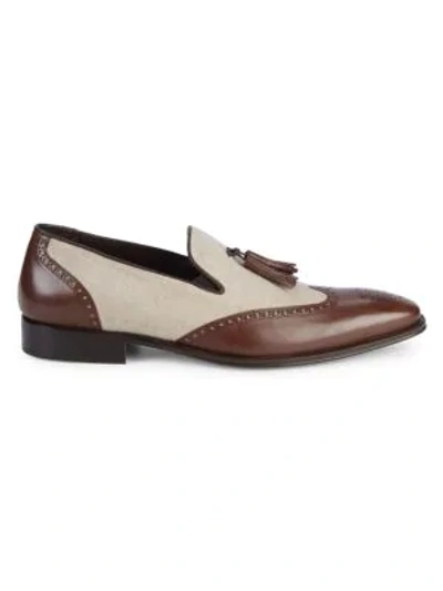 Shop Mezlan Brogue Tassel Loafers In Brown