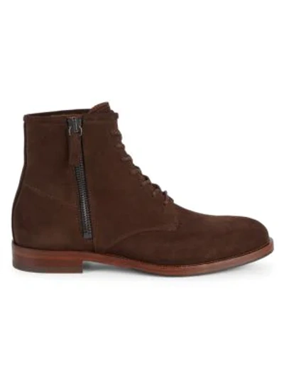 Shop Aquatalia Vladimir Suede Ankle Boots In Brown