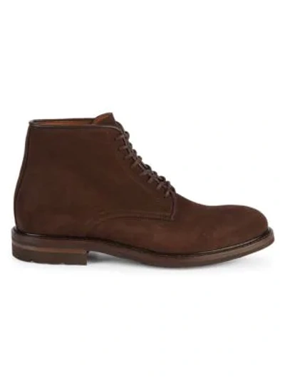 Shop Aquatalia Renzo Suede Lace-up Boots In Brown