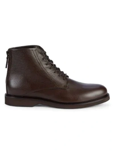 Shop Aquatalia William Lace-up Leather Boots In Brown
