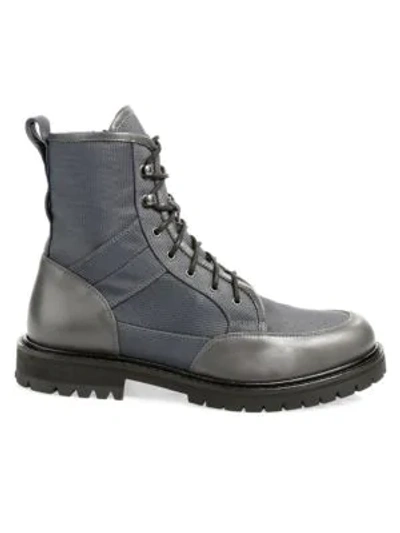 Shop Aquatalia Irus Leather & Mesh Lace-up Boots In Grey
