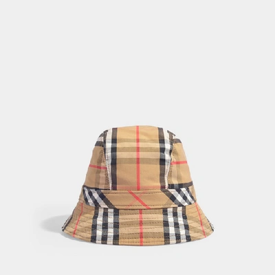 Shop Burberry | Vintage Check Bucket Hat In Antique Yellow Cotton