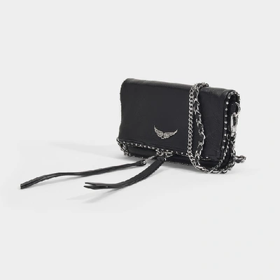 Zadig & Voltaire Rock Studded Leather Shoulder Bag In Black