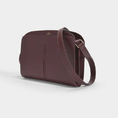 Shop Apc Aurélie Bag In Brown Lizard Embossed Leather