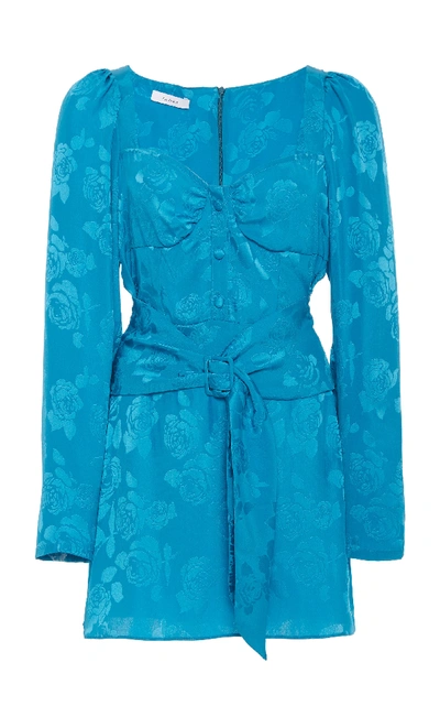 Shop Art Dealer Elsa Sweetheart Belted Dress In Blue