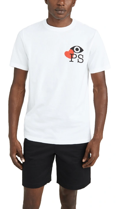 Shop Ps By Paul Smith Reg Fit Tee Love Ps In White