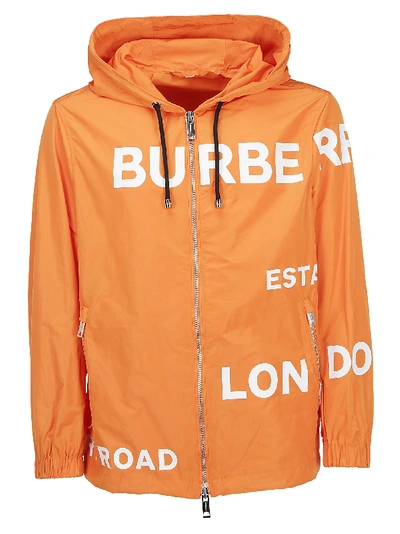 Shop Burberry Everton Windbreaker Jacket In Bright Orange