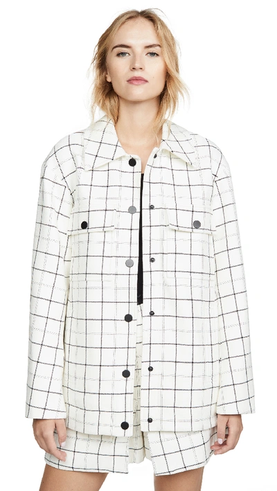 Shop Tibi Workmen Coat In Ivory Multi