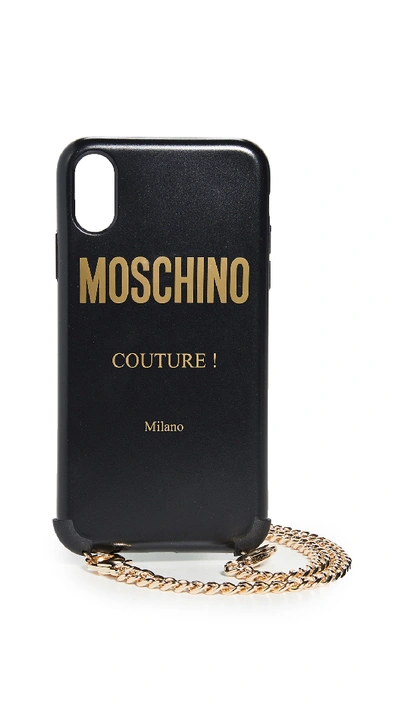 Shop Moschino Fantasy Print Iphone Xr Case With Chain In Black