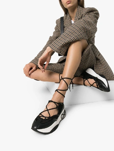 Shop Jimmy Choo Black Michigan Logo Sneakers