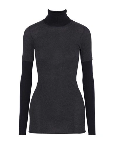 Shop Enza Costa Turtleneck In Steel Grey