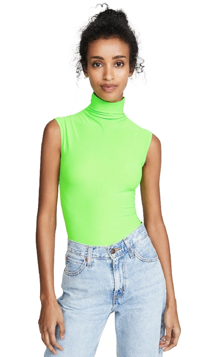 Shop Alix Denton Thong Back Bodysuit In Electric Green