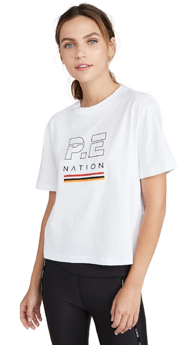 Shop P.e Nation Ignition Cropped Tee In White