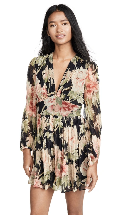 Shop Zimmermann Espionage Fluted Romper In Black Peony