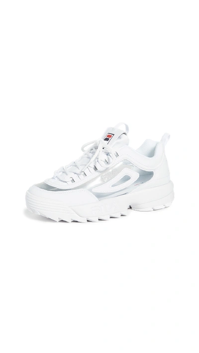 Shop Fila Disruptor Ii Clear Sneakers In Wht/fnvy/fred