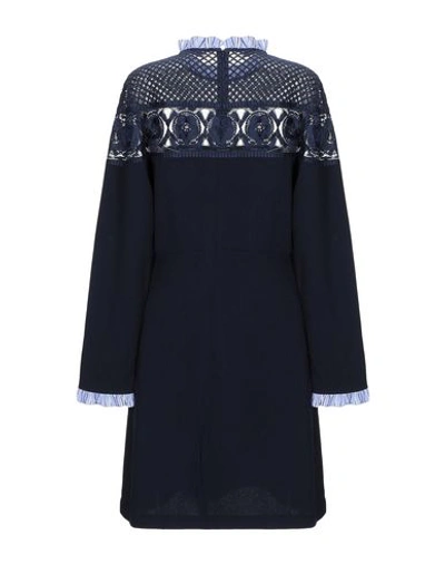 Shop Sandro Short Dress In Dark Blue