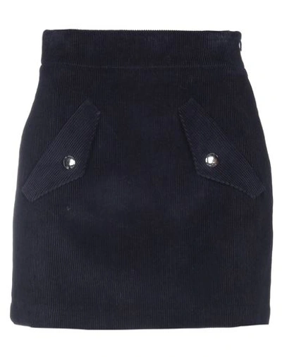 Shop Maje Mini Skirt In Dark Blue